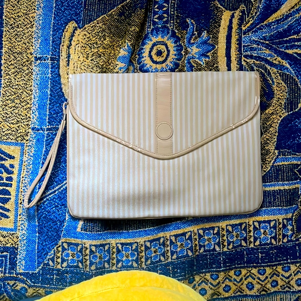 Brown and Gand striped bag
